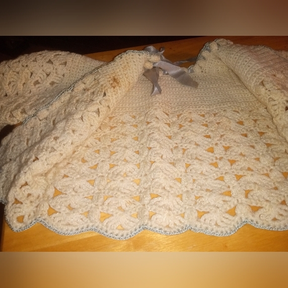 Crochet Baby Matinee Jacket / Cardigan (3 - 6) months - Picture 6 of 8